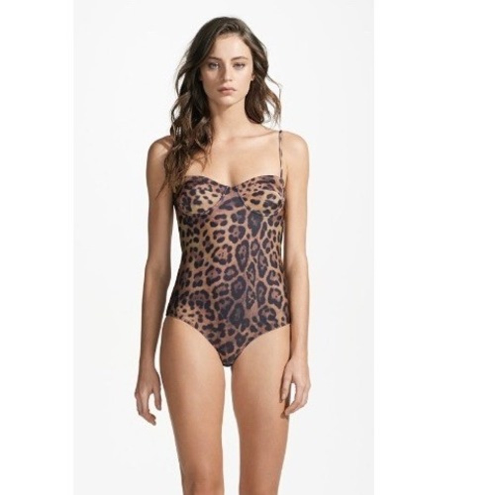 Rosa Cha Leopard Underwire One Piece Swimsuit XS Brazilian